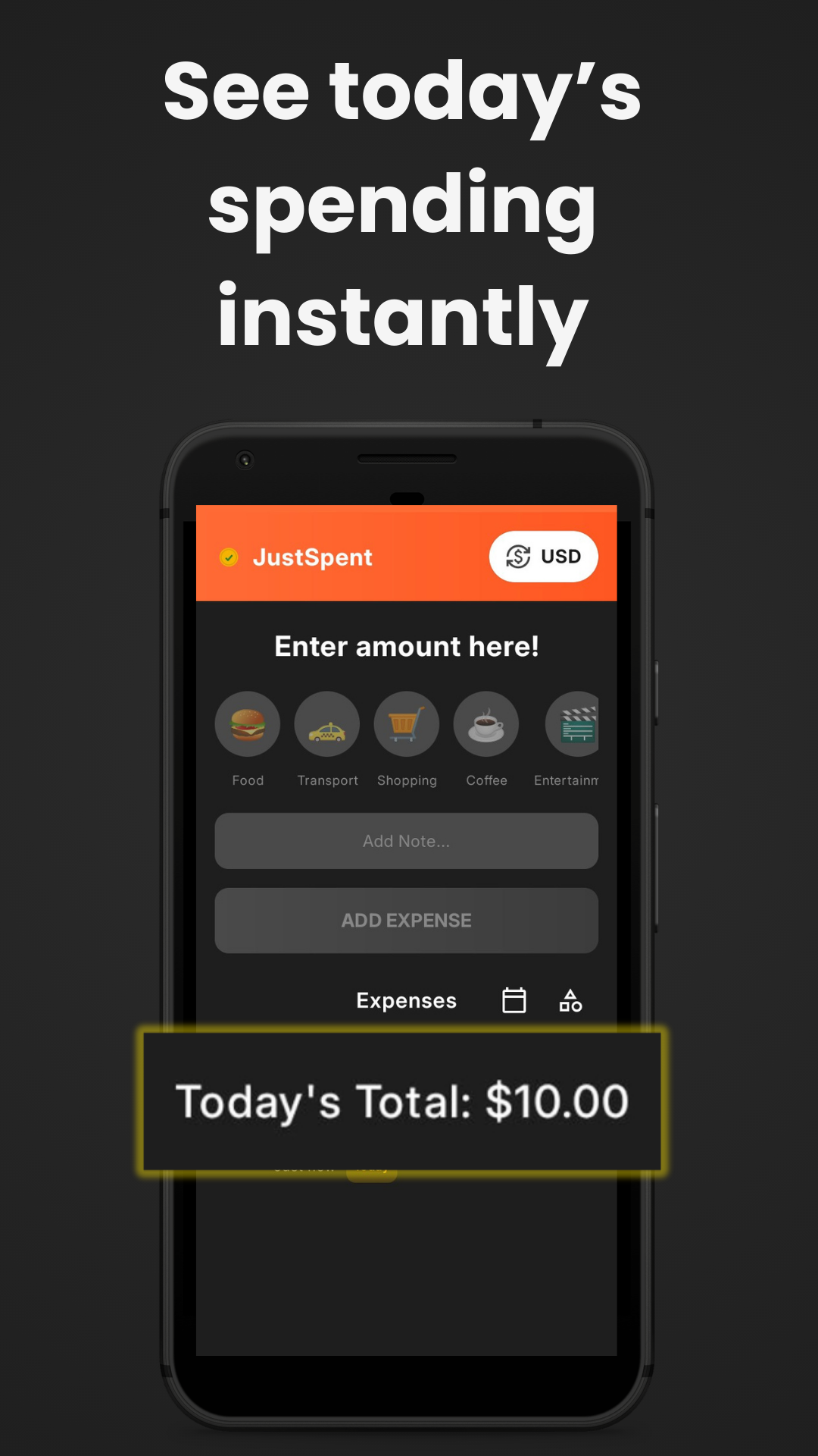JustSpent app - Offline-first, privacy-focused